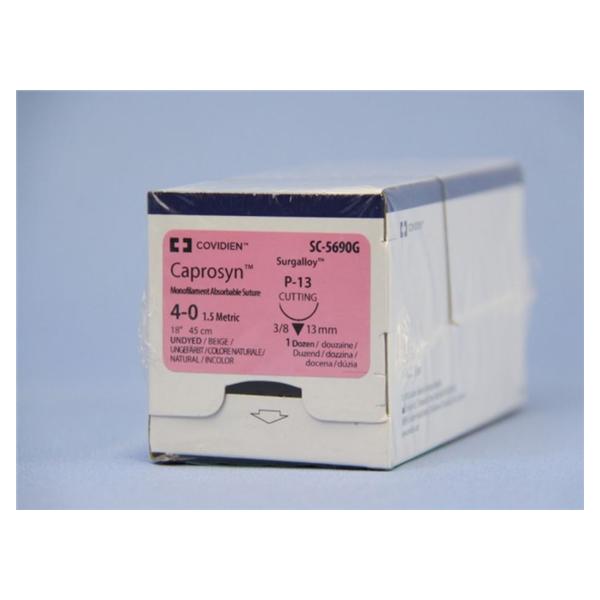 Suture 4-0 Glycolide/Lactide P-13 Caprosyn Undyed 18